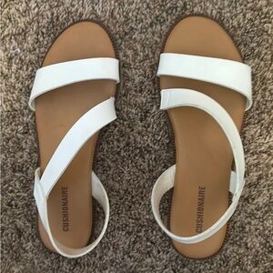 White strappy sandals